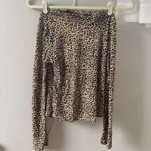 shein leopard print mock neck longsleeve